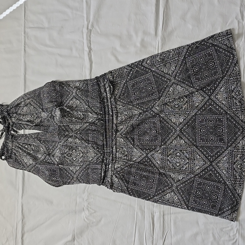 White House Black Market Monochrome Patterned Dress